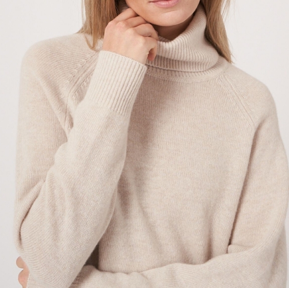 Splendid Ophelia Turtleneck Sweater S Ivory Beige NEW - Picture 2 of 9